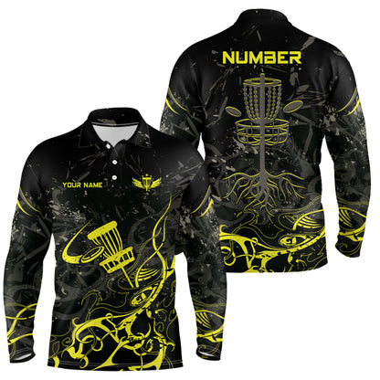 Colors Camo Black Mens Disc Golf Polo Shirts Custom Disc Golf Basket Tree Personalized Golf Gifts For Men TY2