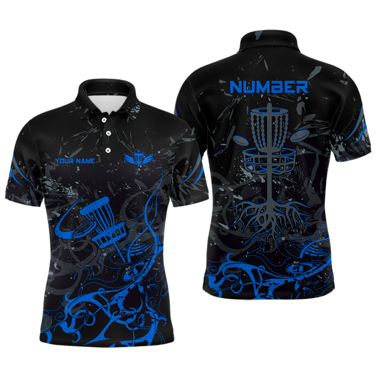 Colors Camo Black Mens Disc Golf Polo Shirts Custom Disc Golf Basket Tree Personalized Golf Gifts For Men TY2