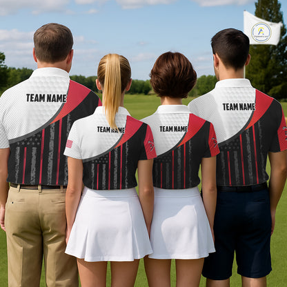 American Flag Golf Polo Shirts For Womens Custom Name, Patriotic Golf Gifts YYD0020