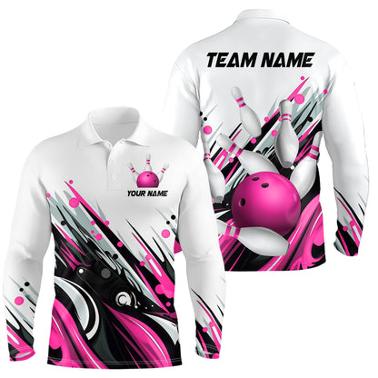 Bowling Shirt For Mens Custom Name Bowling Flame Lightning Team Jersey Shirt YYD0066