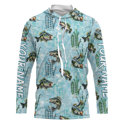 Largemouth Bass Fishing Algae Pattern Customize Shirts For Men And Women Personalized Fishing Gift YYD0025