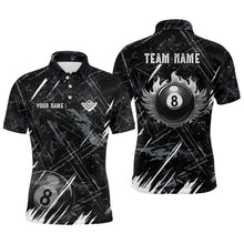 Load image into Gallery viewer, Grunge Ball 8 Billiard Polo Shirts For Men Custom Name Billiard Shirt YYD0071