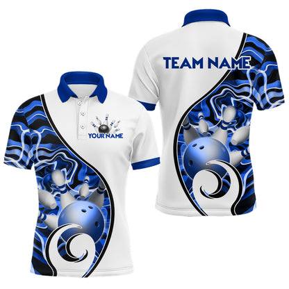Custom Bowling Team Polo Shirts for Men - Personalized Abstract Bowling Jersey YYD0079