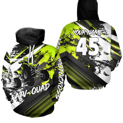 Lime Green Custom ATV Motocross Hoodie Men Women Quad Shirt ATV Riding Hoodie MHATV26