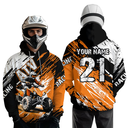 Orange Atv Motocross Hoodie Custom Off-Road Quad Bike Hoodies For Men Women Kid Youth NHN006