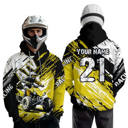 Yellow Atv Motocross Hoodie Custom Off-Road Quad Bike Hoodies For Men Women Kid Youth NHN006
