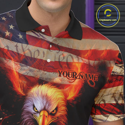 American Flag We The People Custom Eagle Bowling Shirts For Men, Patriotic Bowling Team Jerseys IPHW5287