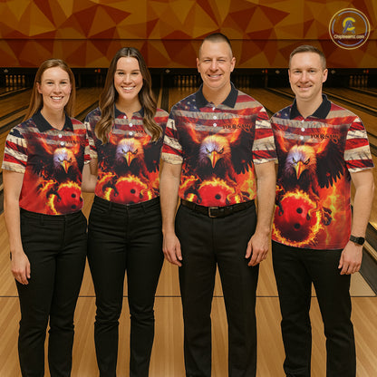 American Flag We The People Custom Eagle Bowling Shirts For Men, Patriotic Bowling Team Jerseys IPHW5287