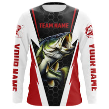 Load image into Gallery viewer, Custom Bass Fishing jerseys for Fishing team, Largemouth Bass Long sleeve Fishing Shirts | red IPHW3549