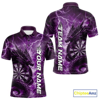 Custom Purple Thunder Lightning Dragon Dart Jerseys, Multi Styles Dart Team Shirts For Men, Women And Kid IPHW10399