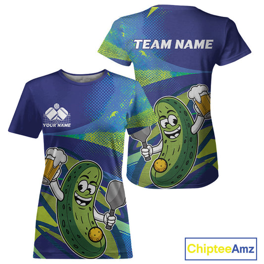Custom Funny Pickles Play Pickleball T-Shirts For Women, Pickleball Team IPHW9437