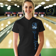 Load image into Gallery viewer, Custom Purple Butterfly Bowling Women Quarter-Zip Shirts With Team Name, Bowling Uniform IPHW10948