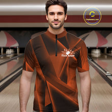 Load image into Gallery viewer, Man wearing a custom bowling shirt with a bowling alley in the background