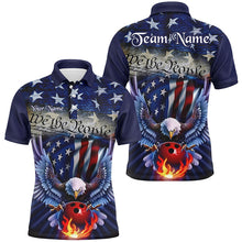 Load image into Gallery viewer, Customized Eagle Bowling Shirt Patriotic Polo Bowling Jersey For Men US Bowling | Blue IPHW7110