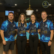 Load image into Gallery viewer, Personalized Water Yin &amp; Yang Billiard Polo &amp; Quarter-Zip Shirt For Men 8 Ball Billiard Team Jersey NYN2833