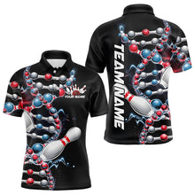 Load image into Gallery viewer, Bowling Is In My Dna Custom Bowling Polo Shirts For Men, Bowling Team Bowling League Shirt IPHW8372