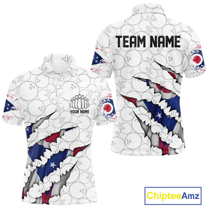 Custom Ohio Flag Bowling Team Polo Shirts For Men, Ohio Bowling League Shirt IPHW9835