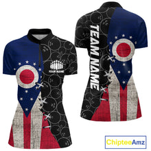 Load image into Gallery viewer, Ohio Flag Custom Bowling Team Shirts For Women, Patriotic Bowling League Shirt IPHW10720