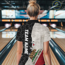 Load image into Gallery viewer, California Flag Custom Bowling Team Shirts For Women, Patriotic Bowling League Shirt IPHW10721
