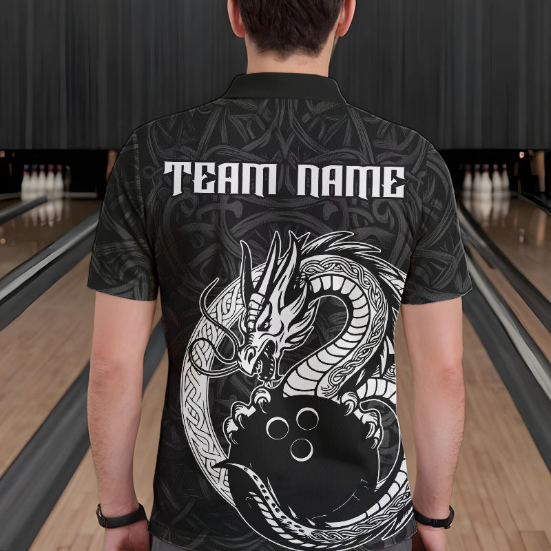 Custom Viking Dragon Bowling Polo Team Shirts For Men, Celtic Bowling Shirt IPHW8584