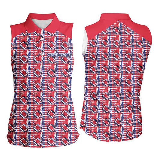 Custom American Flag Pickleball Polo Shirts, Patriotic Pickleball Jerseys For Women IPHW6942
