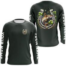 Load image into Gallery viewer, Custom St Patrick's Day Shamprock Walleye Long Sleeve Tournament Fishing Shirts IPHW8391