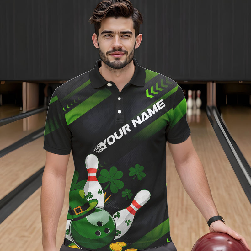 Custom St Patricks Day Bowling Jerseys, Saint Paddy Days Bowling Team Polo Shirts For Men IPHW8600
