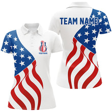 Load image into Gallery viewer, American Flag Bowling Pins Custom Bowling Team Shirts Women, Patriotic Bowling Jerseys IPHW6610