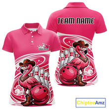 Load image into Gallery viewer, Slay Western Flamingo Custom Women Polo Bowling Shirt, Sassy Cowgirl Queen Outfit IPHW11022