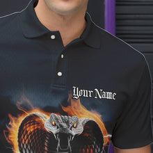 Load image into Gallery viewer, Custom Flame Cobra Snake Bowling Team Polo Shirts For Men, Bowling Tournament Outfit IPHW8668