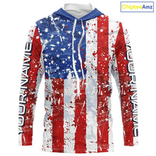 Load image into Gallery viewer, American Flag Custom Long Sleeve Uv Protection Fishing Shirts, Patriotic Fishing Jersey IPHW6851