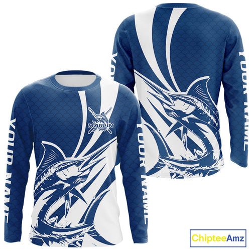 Custom Marlin Fishing Saltwater Long Sleeve Shirts, Marlin Fishing Jerseys IPHW9190