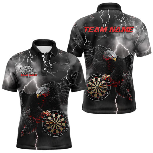 Custom Thunder Lightning Red Eagle Dart Polo Shirts For Men, Dart Team Jerseys With Name IPHW8483
