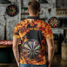 Load image into Gallery viewer, Fire Flame Dartboard Custom Dart Polo Shirts For Men, Dart Jerseys Dart Team League Shirt IPHW8509