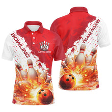 Load image into Gallery viewer, Red Flame Strike Bowling Custom Team Shirts For Men And Women, Bowlers Outfit Bowling Team Jersey IPHW6254