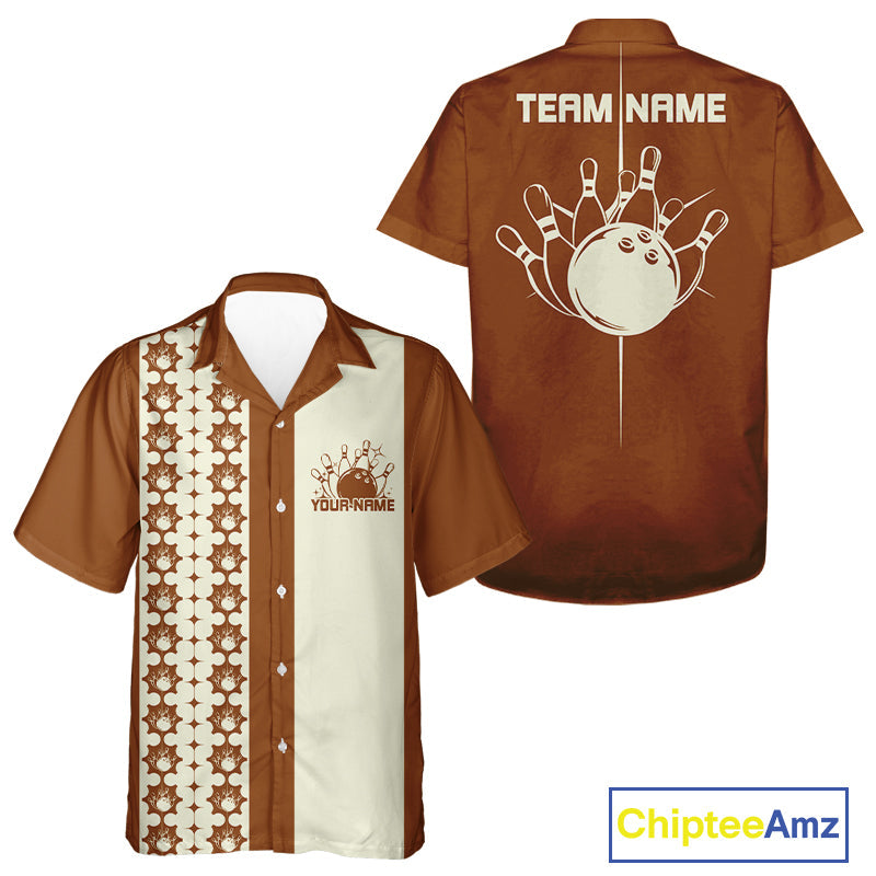 Custom Classic Retro Bowling Team  Shirt, Vintage Style Bowlers Outfits IPHW10073