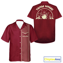 Load image into Gallery viewer, Custom Classic Striped Vintage Bowling Shirt, Retro Bowling Button Up Team Shirt IPHW10075