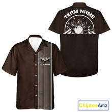 Load image into Gallery viewer, Custom Classic Striped Vintage Bowling Shirt, Retro Bowling Button Up Team Shirt IPHW10075