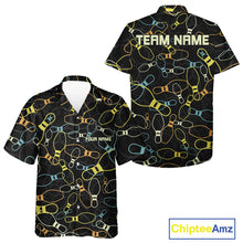 Load image into Gallery viewer, Custom Retro Style Bowling Pattern Button Up Shirt, Vintage Bowling Hawaiian Team Shirt IPHW10077