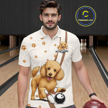 Load image into Gallery viewer, Custom Funny Poodle Dog Men Bowling Team Shirt, Dog Lovers Bowling Uniform IPHW10211