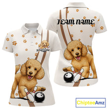 Load image into Gallery viewer, Custom Funny Poodle Dog Women Bowling Team Shirt, Dog Lovers Bowling Uniform IPHW10211