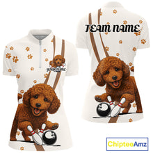 Load image into Gallery viewer, Custom Funny Poodle Dog Women Bowling Team Shirt, Dog Lovers Bowling Uniform IPHW10212