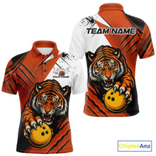 Load image into Gallery viewer, Custom Tiger Bowling Team Polo Shirts For Men, Tiger Claw Bowling Jerseys IPHW9026