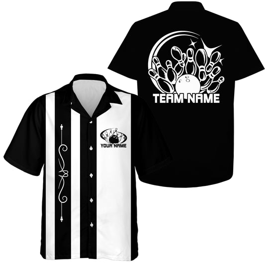 Custom Classic Vintage Bowling Team Shirts, 50S Retro Bowling Button Up Shirt IPHW10088