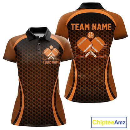 Custom Orange Pickleball Shirts For Women, Women's Pickleball Outfit Pickleball Team Shirts IPHW10695