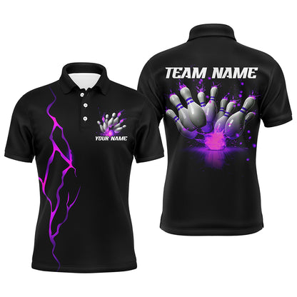 Multi-Color Flame Thunder Custom Bowling Shirts With Name, Bowling League Shirts For Team Bowlers Outfits IPHW6598