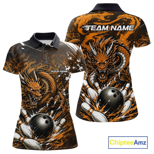 Polo shirt with dragon design and 'Team Name' text, featuring Chiptee Amz branding.
