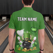 Load image into Gallery viewer, Custom Green St Patrick'S Day Bowling Polo Shirts For Men, Saint Patrick Team Bowling Outfits IPHW8373