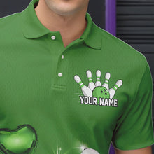Load image into Gallery viewer, Custom Green St Patrick'S Day Bowling Polo Shirts For Men, Saint Patrick Team Bowling Outfits IPHW8373