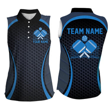 Load image into Gallery viewer, Custom Blue Pickleball Shirts For Women, Women's Pickleball Outfit Pickleball Team Shirts IPHW7442